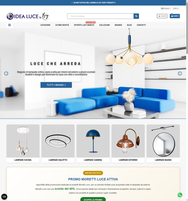 Anteprima del sito IdeaLuceOnline Shop (Pisa) — ottobre 2026